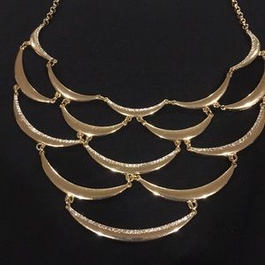 Gold tone statement necklace
